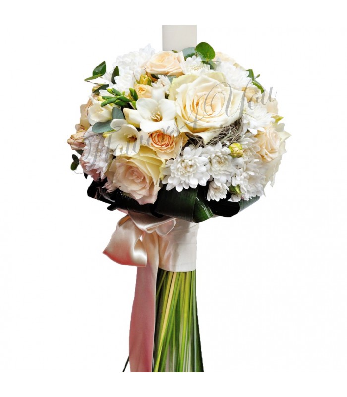 lumanari-botez-trandafiri-crem-frezii-crizantema