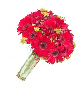 Buchete de mireasa gerbera hipericum