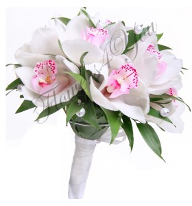 Buchet mireasa orhidee alba