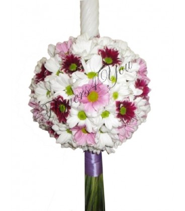 Lumanari nunta crizantema alba crizantema grena crizantema roz