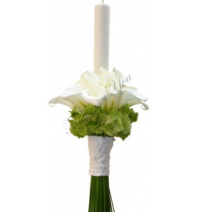 Lumanari nunta cale albe hortensia verde