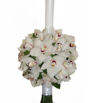 Lumanari nunta orhidee alba cymbidium