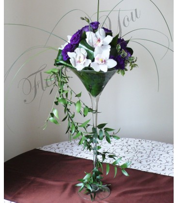 Aranjament floral nunta orhidee lisiantus