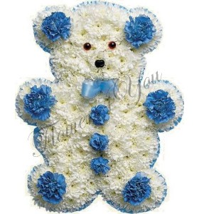 Aranjament floral botez ursulet crizantema