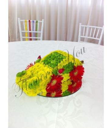 Aranjament floral botez masina