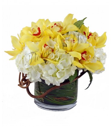 Aranjament orhidee hortensia