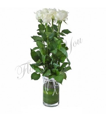 Aranjament trandafiri albi